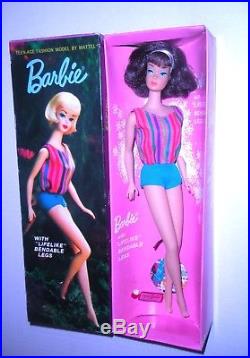 Vintage 1966 Brunette Side Part American Girl Barbie 1070 Japan MIB ...