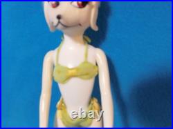 Vintage 1966 Hasbro Peteena Poodle Dog Doll With Bikini Shoes Hat Bracelet