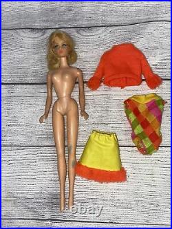 Vintage- 1966 Mattel Blonde Barbie Doll Made in Japan- Original Clothing