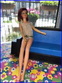 Vintage 1966 Mod Casey Barbie Doll # 1180 in Original Swimsuit Japan TNT