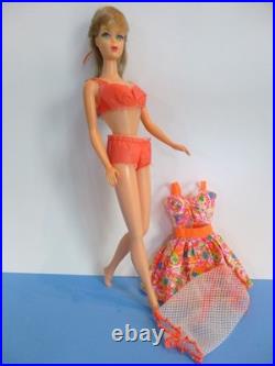 Vintage 1966 Twist N Turn Barbie Doll #1160 2 Pc Swimsuit + CoverUp + Dress