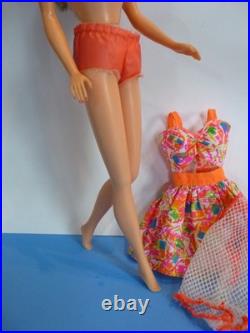Vintage 1966 Twist N Turn Barbie Doll #1160 2 Pc Swimsuit + CoverUp + Dress