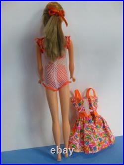 Vintage 1966 Twist N Turn Barbie Doll #1160 2 Pc Swimsuit + CoverUp + Dress