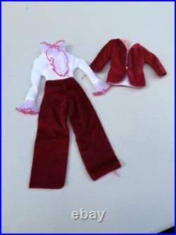 Vintage 1967 Barbie Doll Sears Exclusive Velveteens Red Jumpsuit #1818