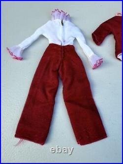 Vintage 1967 Barbie Doll Sears Exclusive Velveteens Red Jumpsuit #1818