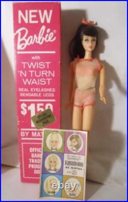 Vintage 1967 TNT Barbie #1162 Boxed Orange, Swimsuit mesh cover-up Japan stamped