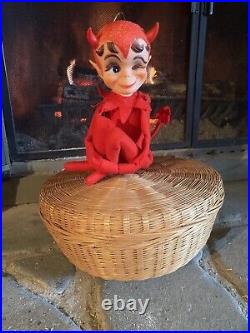 Vintage 1968 Kamar Dikkens Red Devil Knee Hugger Doll Winking Japan