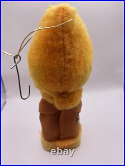 Vintage 1968 Kamar Girl Doll Japan Big Eyes 6 Ornament Orange Yellow Winter