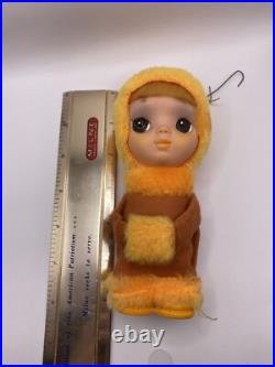 Vintage 1968 Kamar Girl Doll Japan Big Eyes 6 Ornament Orange Yellow Winter