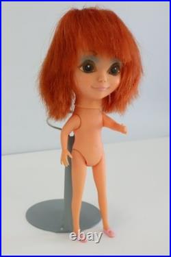 Vintage 1968 Kamar Tia Maria Doll Pre Blythe Japan Red Hair Big Eye Doll NUDE