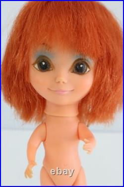 Vintage 1968 Kamar Tia Maria Doll Pre Blythe Japan Red Hair Big Eye Doll NUDE