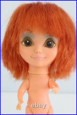 Vintage 1968 Kamar Tia Maria Doll Pre Blythe Japan Red Hair Big Eye Doll NUDE