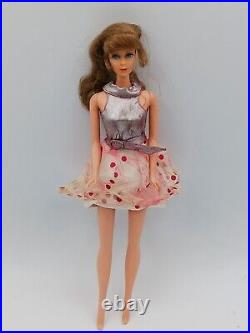 Vintage 1968 Mattel Brunette Side Ponytail Talking Barbie Doll Mute legs detache