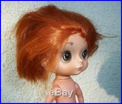 Vintage 1968 Original Japan Kamar Doll Big Eyes Red Head Gigi Jones Pre Blythe