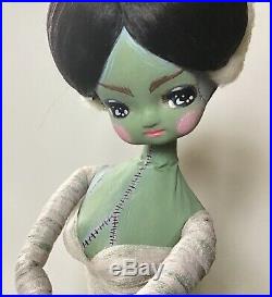 Vintage 1970s Artmark Big Eyed Japan Halloween Bride of Frankenstein Doll