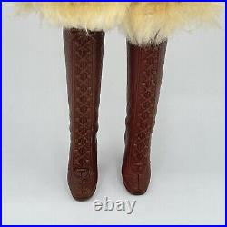 Vintage 1970s Mod Barbie Doll Clothes Fun Fur Coat Jacket, Boots HTF HAT #3434