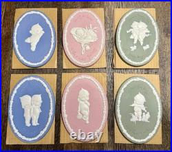 Vintage 1983 Kewpie Wall Plaques Set of 6 World Wide Arts Japan with Original Box