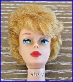 Vintage 1st Issue Barbie Blonde Bubble Cut Greasy Face'61 Red Lips SS Booklet