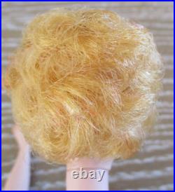 Vintage 1st Issue Barbie Blonde Bubble Cut Greasy Face'61 Red Lips SS Booklet
