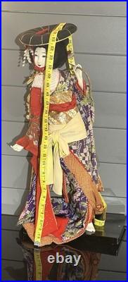 Vintage 24 Japanese Geisha Doll From Nishi Dolls, Handmade In Japan