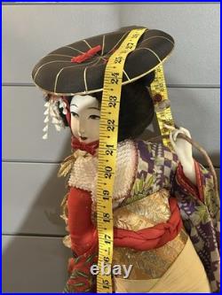 Vintage 24 Japanese Geisha Doll From Nishi Dolls, Handmade In Japan