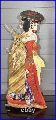 Vintage 24 Japanese Geisha Doll From Nishi Dolls, Handmade In Japan