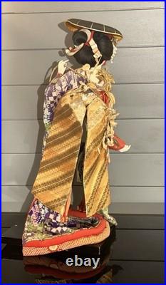 Vintage 24 Japanese Geisha Doll From Nishi Dolls, Handmade In Japan