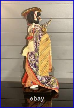 Vintage 24 Japanese Geisha Doll From Nishi Dolls, Handmade In Japan