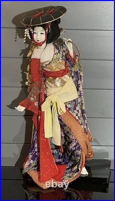 Vintage 24 Japanese Geisha Doll From Nishi Dolls, Handmade In Japan