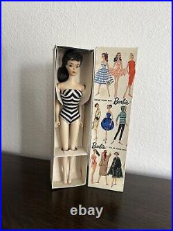 Vintage #3 Barbie Doll Solid TM Body & Box Original Zebra Suit 1959 (By Mattel)
