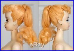 Vintage #3 Blonde Barbie withbrown liner, pedestal, suit, glasses, Japan shoes