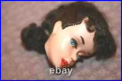Vintage #3 Brunette FactoryBraid Ponytail Barbie Doll Head withOriginal Face Paint
