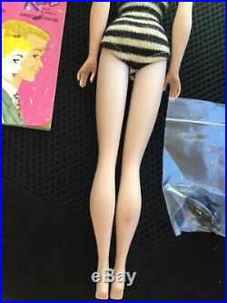 Vintage #3 Brunette GORGEOUS Ponytail Barbie TM Doll`BOOKLET PUMPS JAPAN