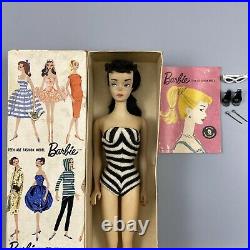 Vintage #3 Brunette Ponytail Barbie With Box Swimsuit Shoes Sunglasses Japan