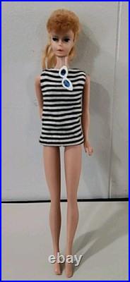 Vintage #4 MATTEL Blonde Solid Body Ponytail Barbie Doll Japan No Green 1960's