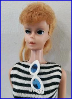 Vintage #4 MATTEL Blonde Solid Body Ponytail Barbie Doll Japan No Green 1960's