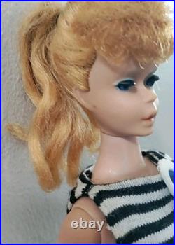 Vintage #4 MATTEL Blonde Solid Body Ponytail Barbie Doll Japan No Green 1960's