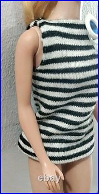 Vintage #4 MATTEL Blonde Solid Body Ponytail Barbie Doll Japan No Green 1960's