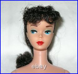 Vintage #5 Stunning Raven Hair Long Ponytail Barbie All Original With Nipples