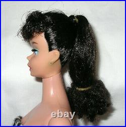Vintage #5 Stunning Raven Hair Long Ponytail Barbie All Original With Nipples