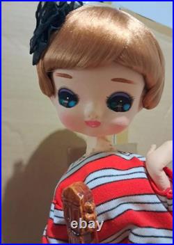 Vintage 60's Pose Cloth Doll Big Eyes Bradley Style 42 cm Japan kitsch mod girl