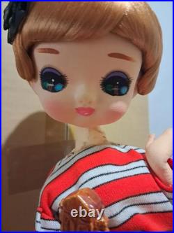 Vintage 60's Pose Cloth Doll Big Eyes Bradley Style 42 cm Japan kitsch mod girl