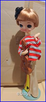 Vintage 60's Pose Cloth Doll Big Eyes Bradley Style 42 cm Japan kitsch mod girl