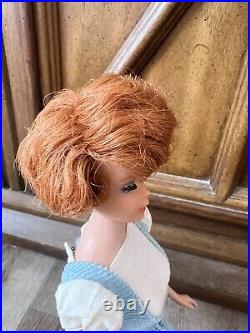 Vintage 60s Barbie Doll Faux Sidepart Titian Bubblecut Barbie WithBouffant Hair
