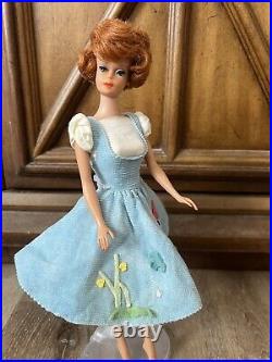 Vintage 60s Barbie Doll Faux Sidepart Titian Bubblecut Barbie WithBouffant Hair