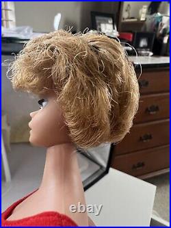 Vintage 60s Barbie Side Part Blonde Bubble Cut WithBox Orig SS Shoes No green WOW