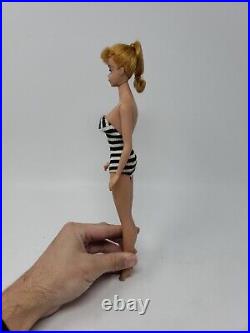 Vintage 60s Blonde Ponytail BARBIE Doll with original Zebra Swimsuit