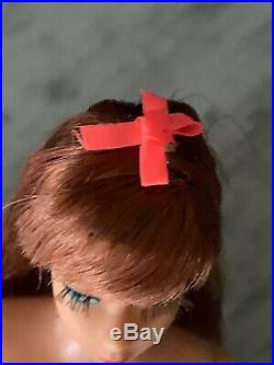 Vintage 60s Titian Redhead Twist'N Turn Barbie Doll with Original Hair Ribbon Bow
