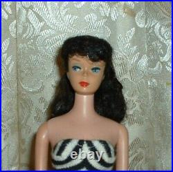 Vintage #6 Ponytail Barbie Doll With Black Hair, Swimsuit Original