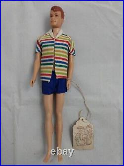 Vintage Allan Doll in Original Outfit withStand + Booklet Barbie Mattel Japan 1964